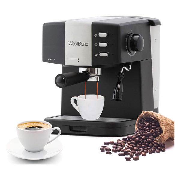 West Bend 55100 15 Bar Pressure Pump Espresso Coffee Latte and Cappuccino Maker
