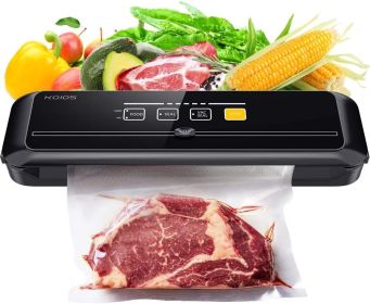 KOIOS Vacuum Sealer Machine, 86Kpa Automatic Vacuum Air Sealing System for Food Saver w/ Built-in Cutter Starter Kit, Dry & Moist Food Preservation Mo