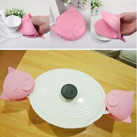 1Pc Cute Pig Heat Resistant Silicone Anti-Slip Oven Glove Mitt Cake Baking Tool