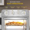 Geek Chef Air Fryer Toaster Oven, 6 Slice 24QT Convection Airfryer Countertop Oven, Roas, Broil, Reheat, Fry Oil-Free, Stainless Steel, Silver, 1700W.