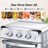 air fryer toaster, 19QT convection air fryer countertop oven with 4 blades, heatable, oil-free frying, cooking 4 included accessories, stainless steel