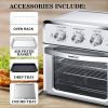 air fryer toaster, 19QT convection air fryer countertop oven with 4 blades, heatable, oil-free frying, cooking 4 included accessories, stainless steel