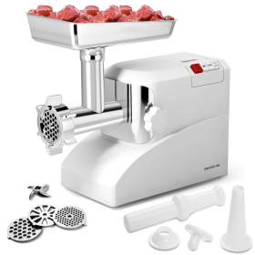 Home And Commercial Stainless Steel  Electric  Meat Grinder Sausage Stuffer Kit (Color: Creamy-White C, Type: Food Processor)