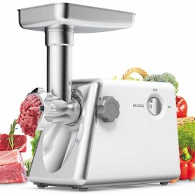 Home And Commercial Stainless Steel  Electric  Meat Grinder Sausage Stuffer Kit (Color: Creamy-White A, Type: Food Processor)